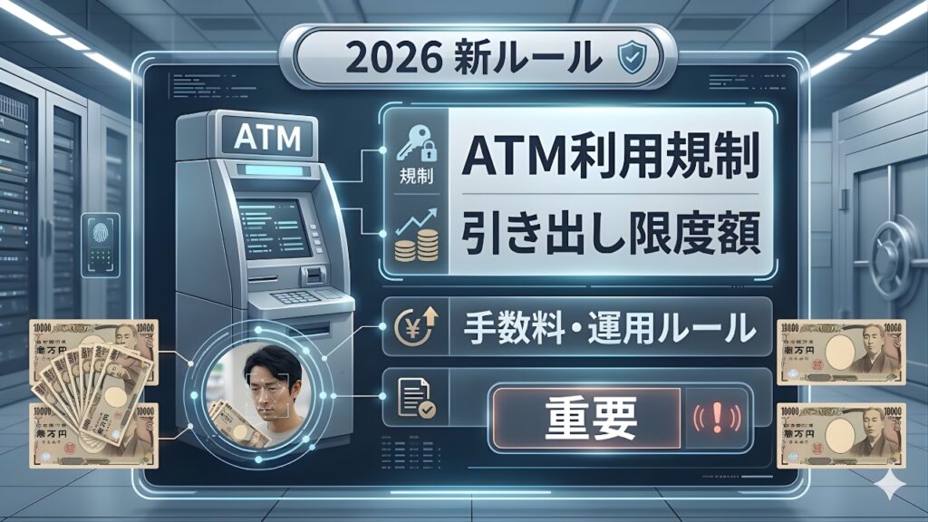 2026年ATM規制が本格始動｜出金上限引き下げと手数料改定の最新ポイント