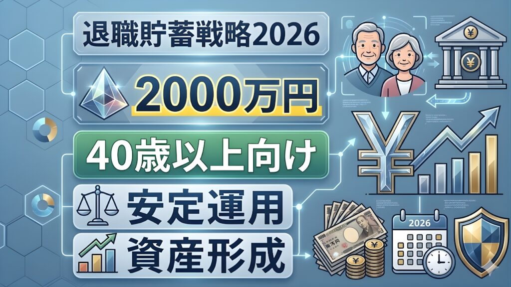 2026年版｜40歳からでも間に合う退職貯蓄術！安定運用で2000万円を作る最短ロードマップ