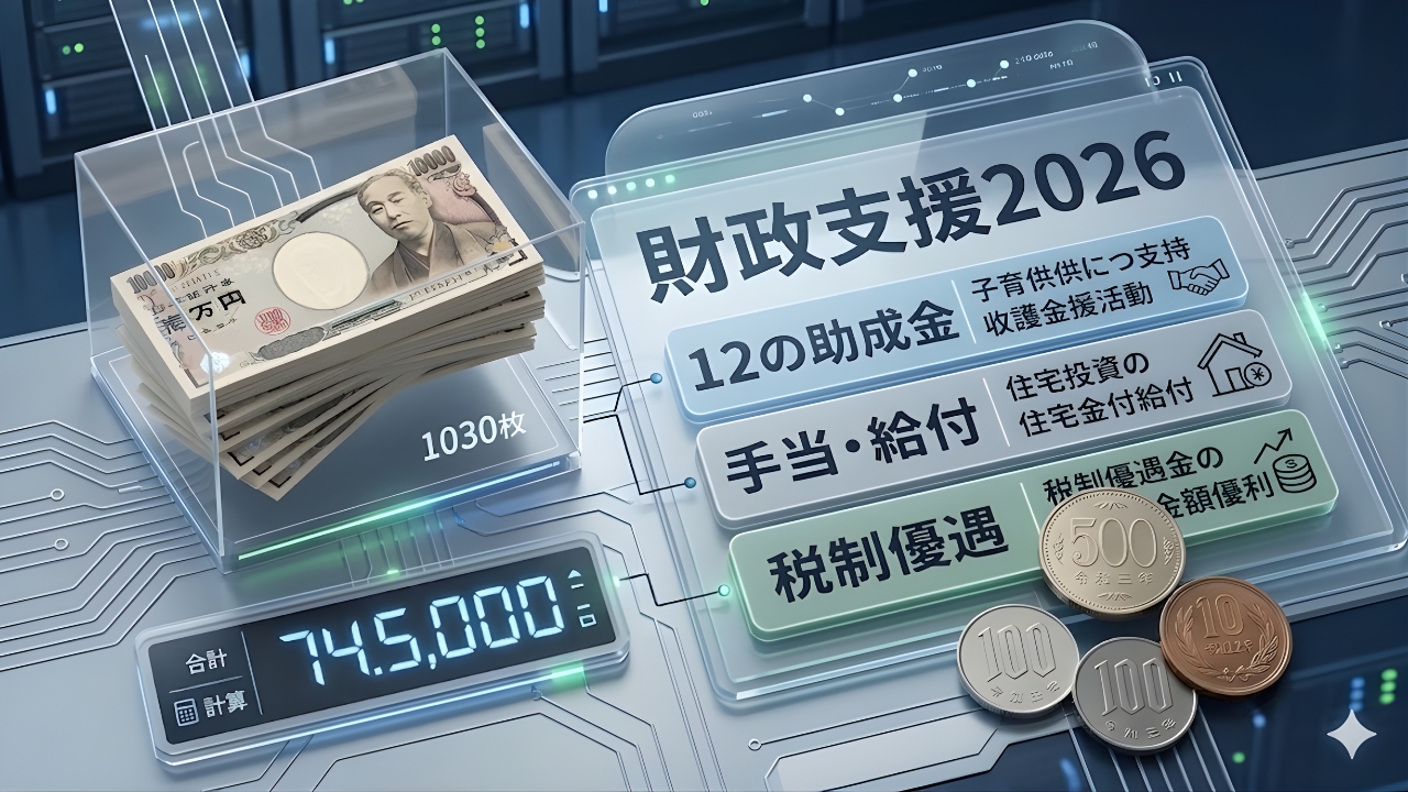 【保存版】2026年の家計救済策12支援！給付金・手当・減税の最新リスト